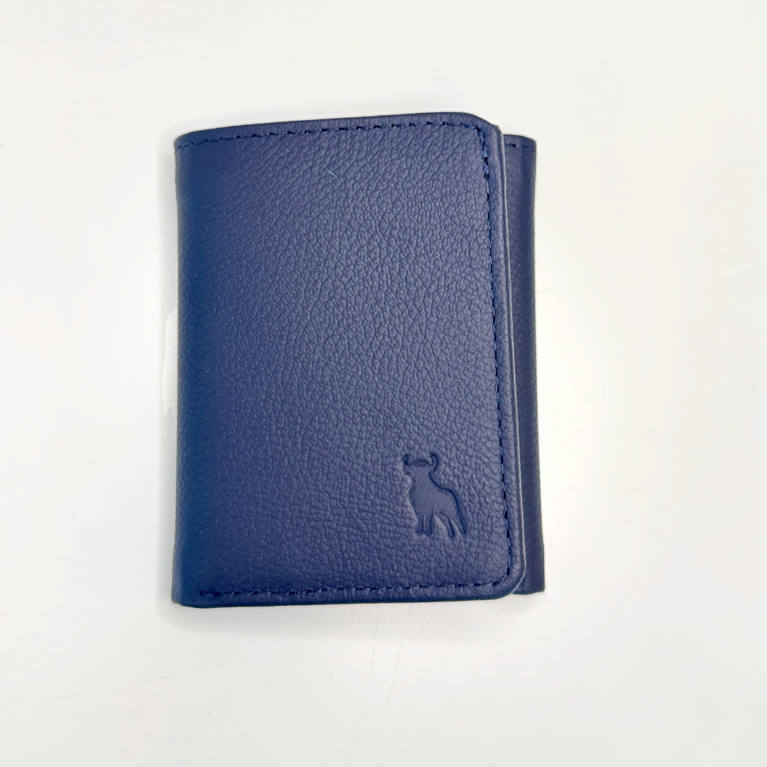 Billetera vertical azul