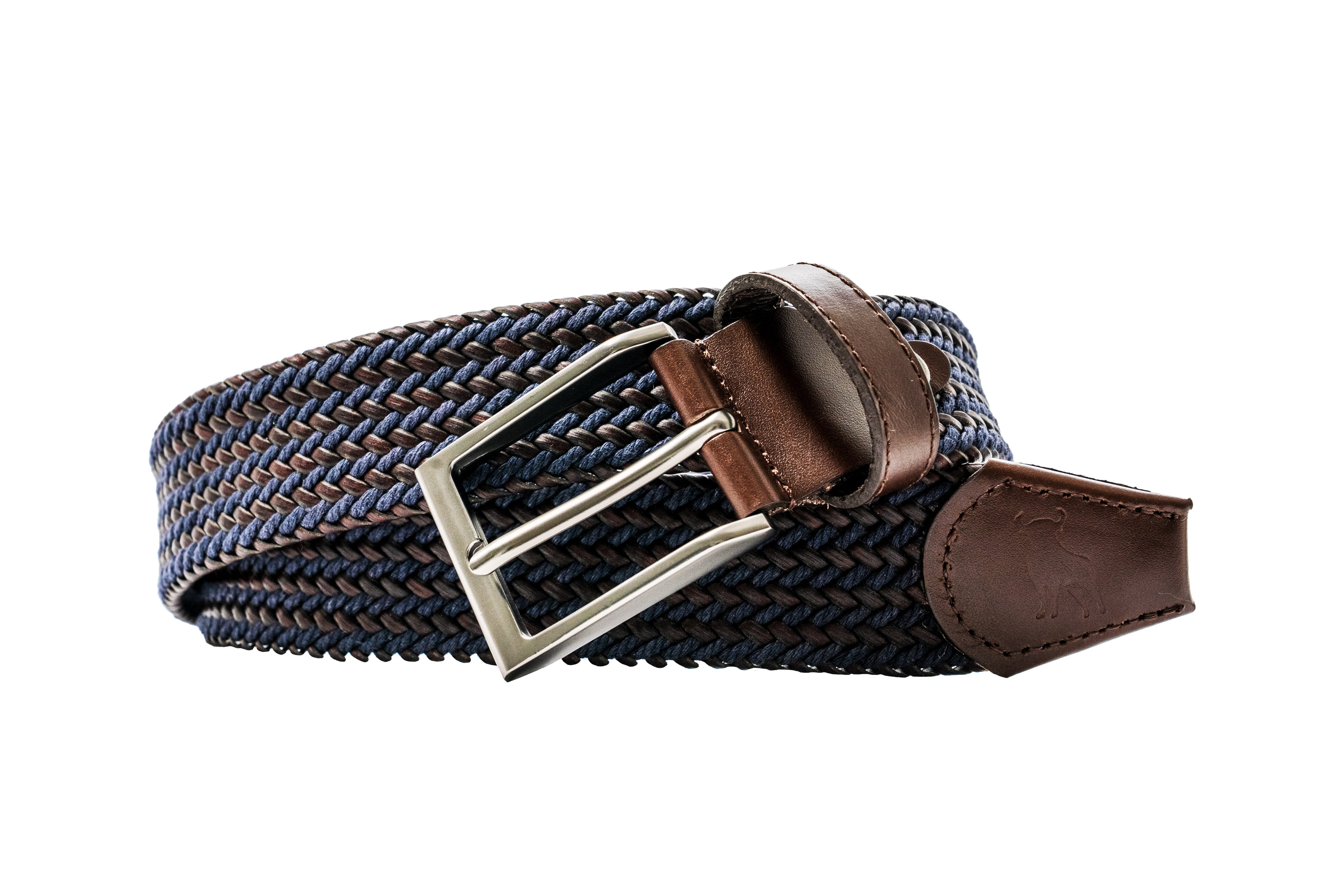 Cinturón de cuero con detalles azul