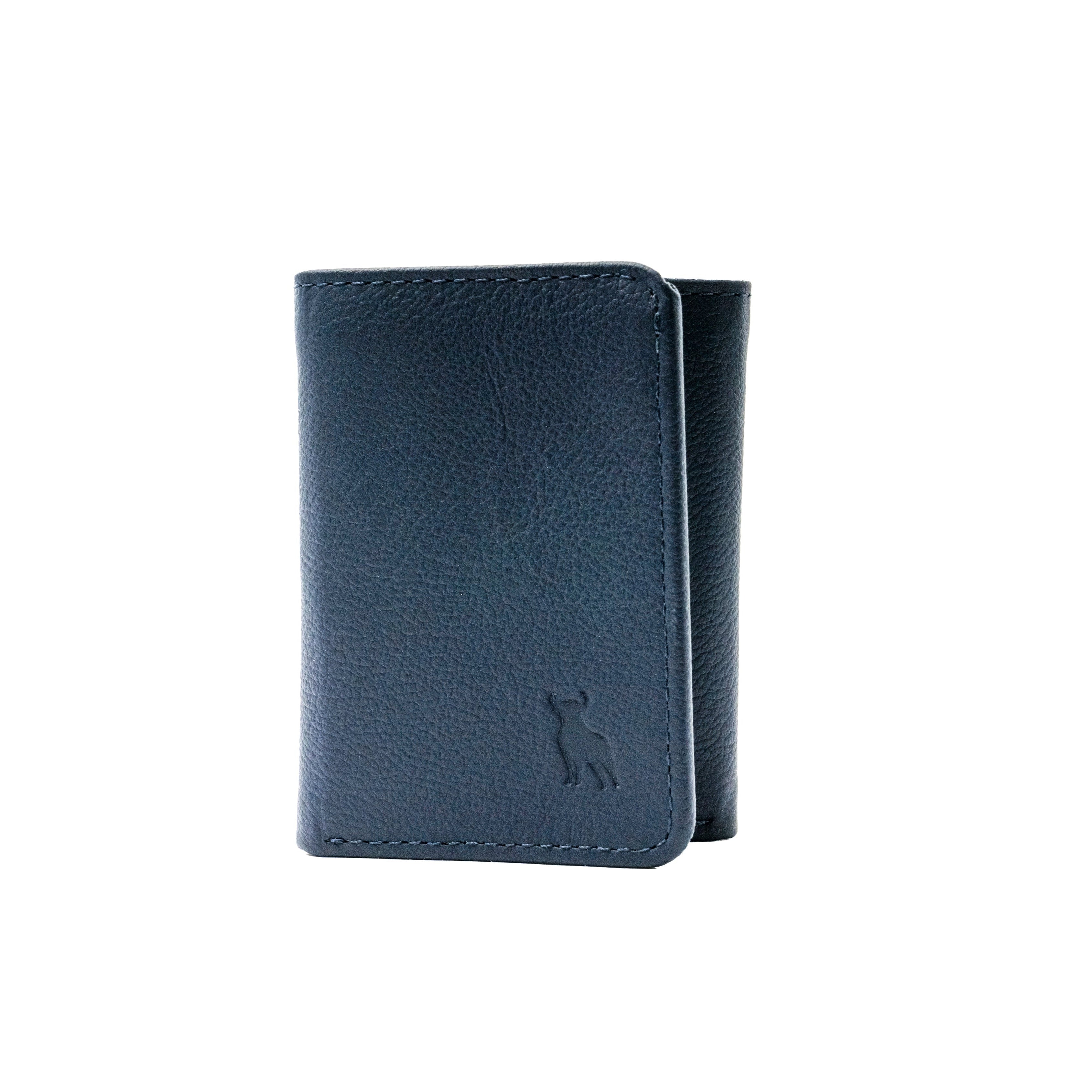 Billetera vertical azul