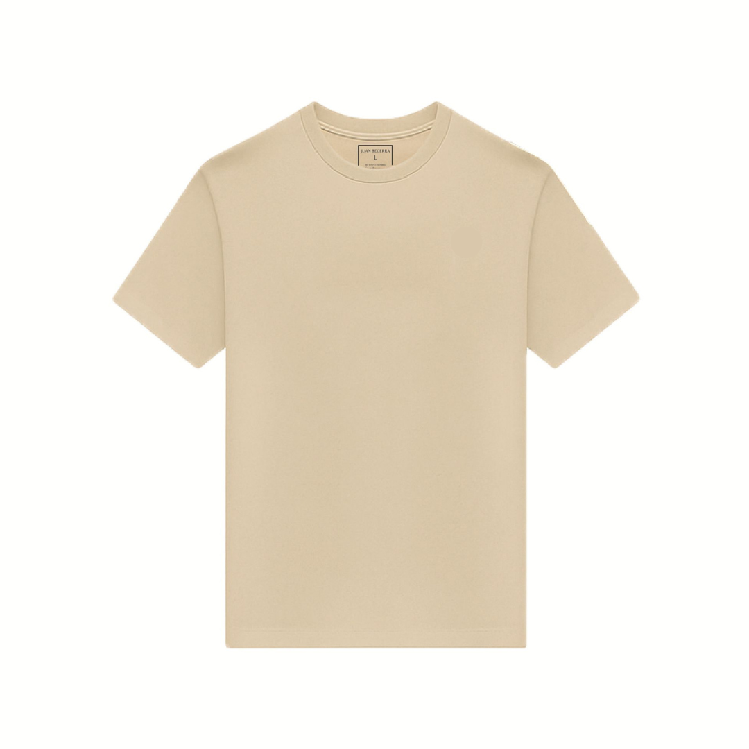 Camiseta clásica unicolor beige